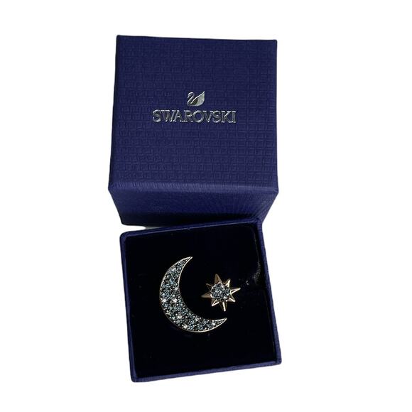 Swarovski Symbolic Moon Star Motifs Ring Rose Gold Tone  52 EUR / 6 USA - Picture 1 of 5